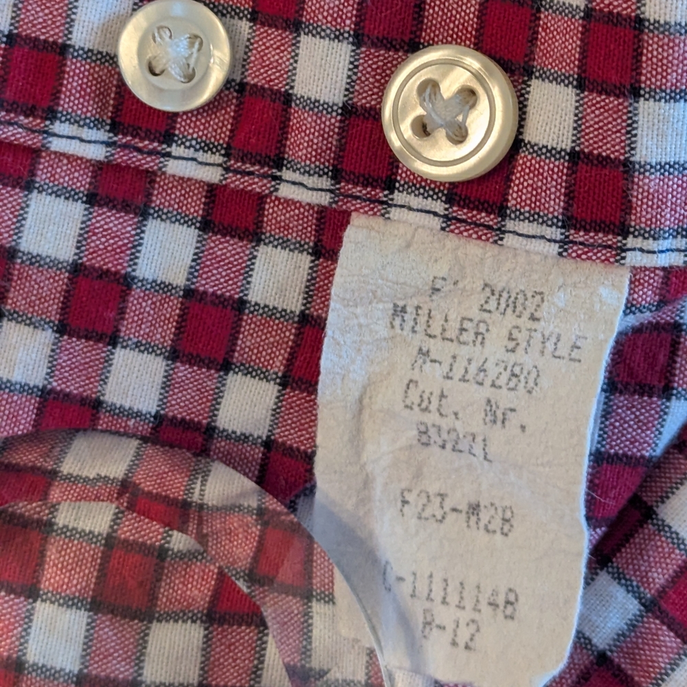 VTG Western Cowboy Cinch Miller Style Red Checkered Gingham SS Shirt Men's XL - Picture 7 of 8